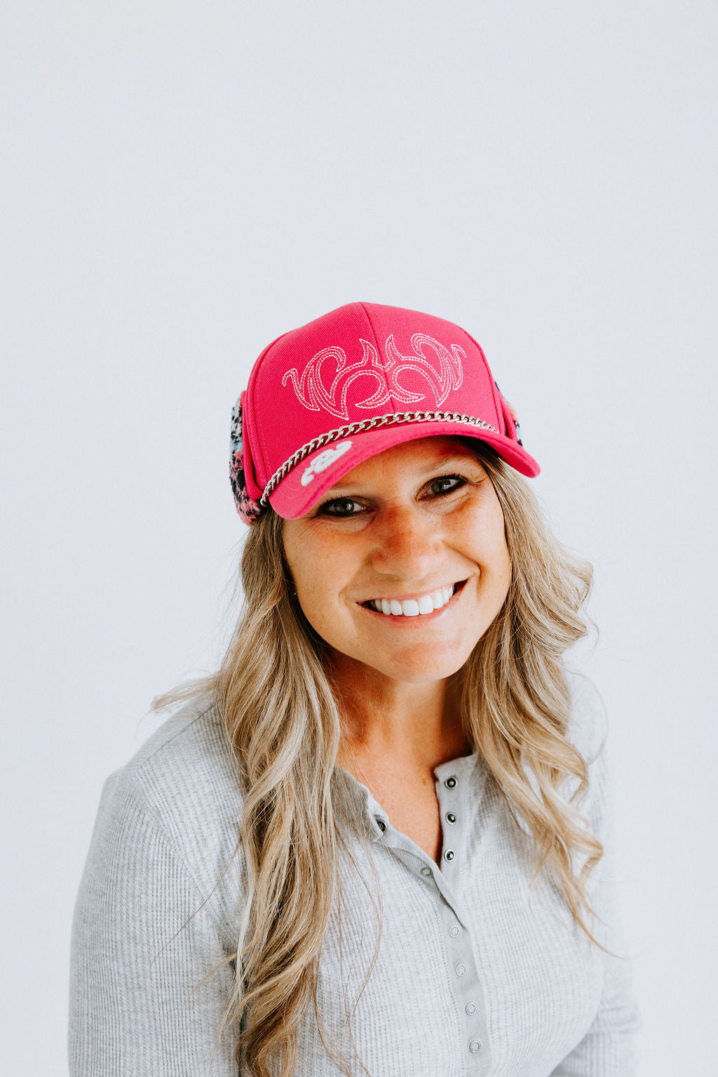 Wild Pink Ember Trapper Hat