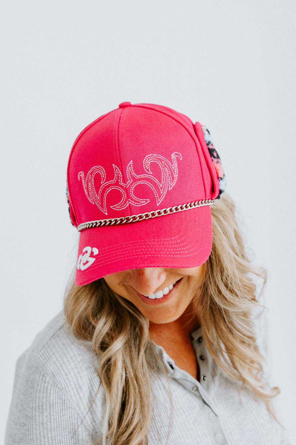 Wild Pink Ember Trapper Hat