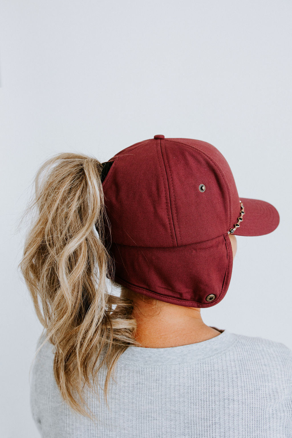 Dusty Rose Earflap Trapper Hat