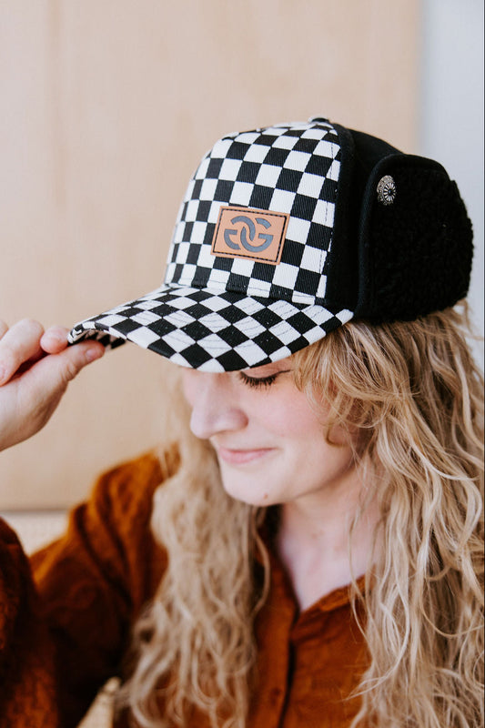 Checked Spur Earflap Trapper Hat