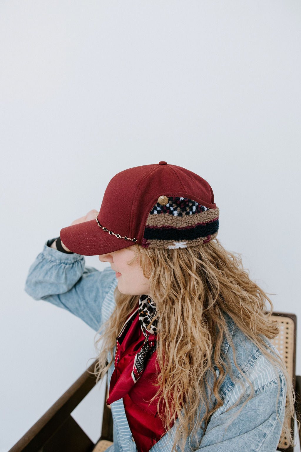 Dusty Rose Earflap Trapper Hat