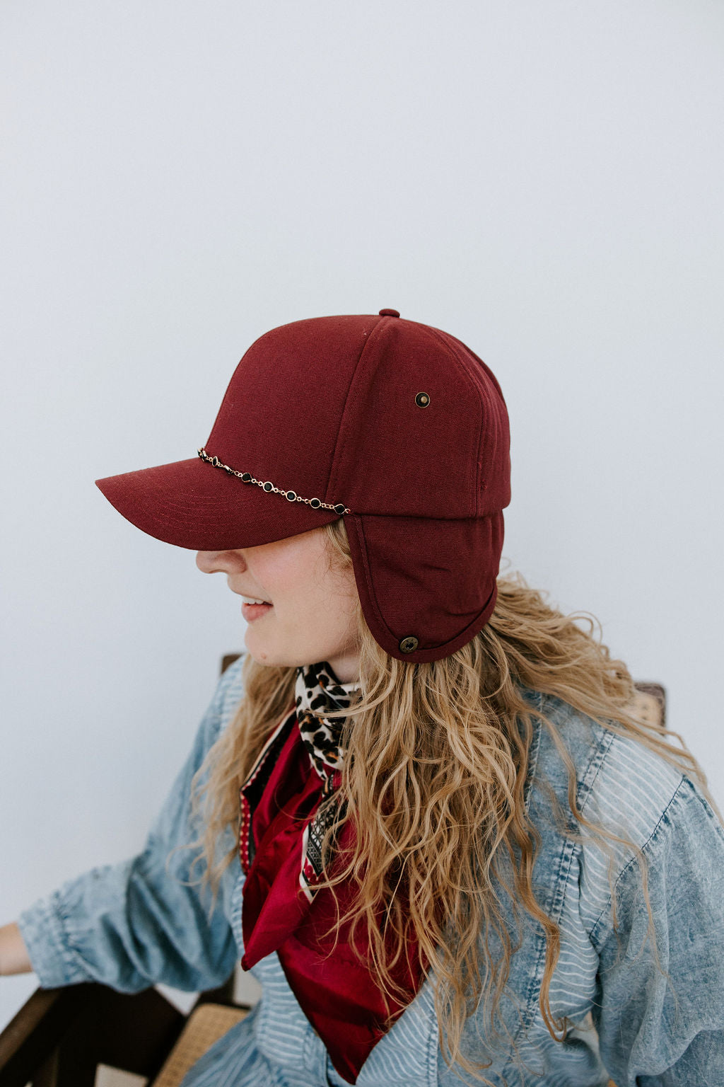 Dusty Rose Pony-Tail Trapper Hat