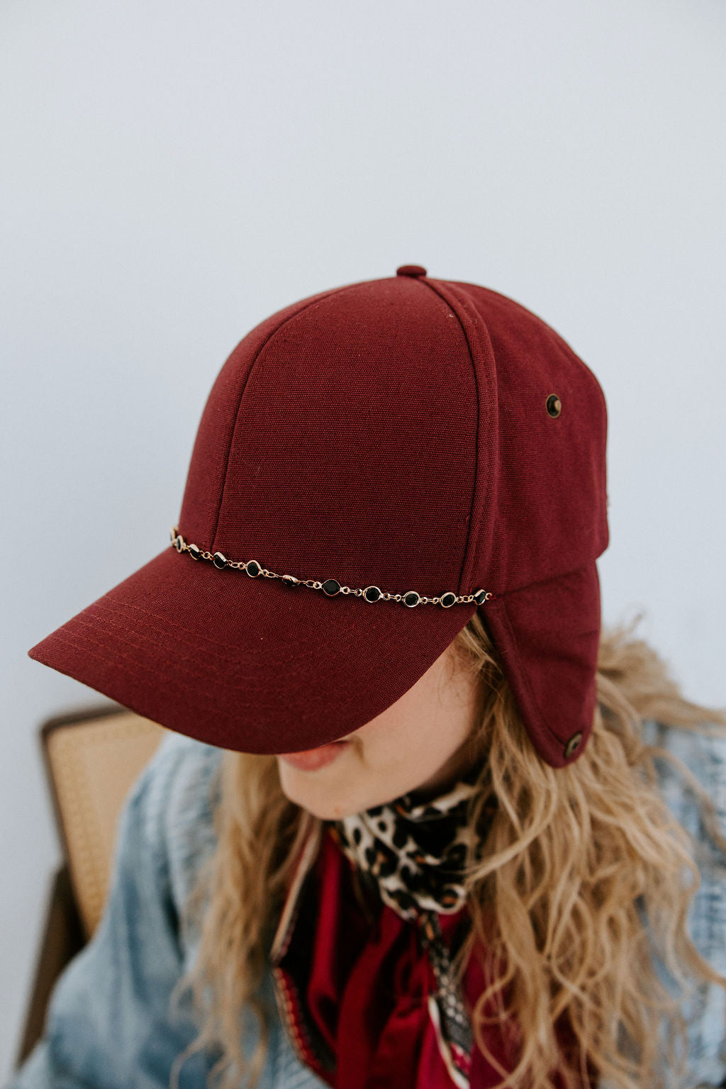 Dusty Rose Earflap Trapper Hat