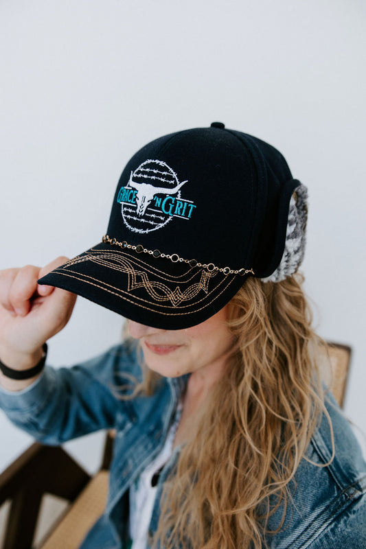 Midnight Navy Earflap Trapper Hat