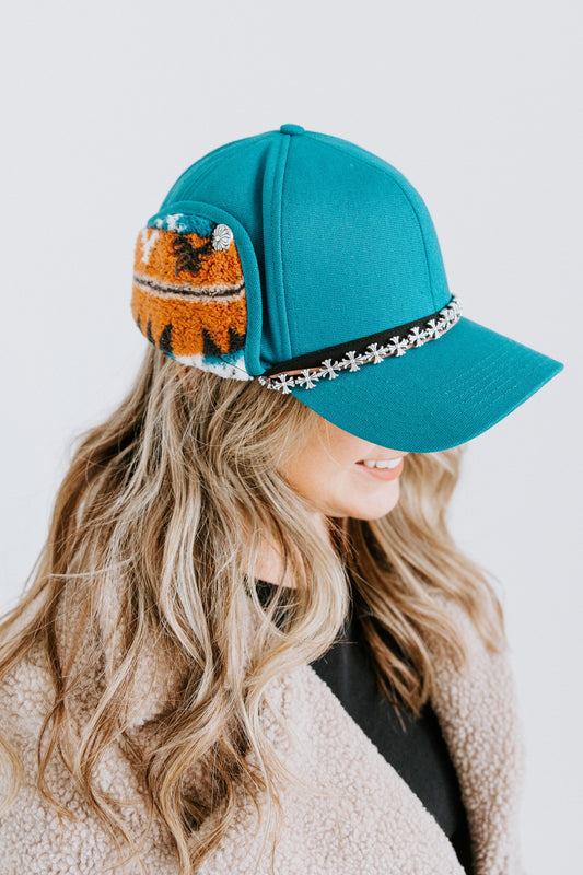 Teal Spur Trapper Hat - PRE-ORDER